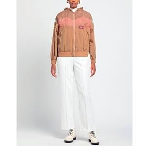 Pinko C-CLQ Clique Tan Pink Lace Jacket Full Zip Acacia Windbreaker Nylon